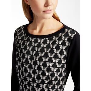 Weekend Max Mara Women's Jacquard Butterfly 3/4 Sleeve Blouse Size Small